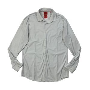Hugo Boss Shirts Mens 17 White Navy SLIM Fit Performance Lightweight Stretch